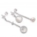 Asymmetric Eternelle Dropping Earrings With Pearl And Mother Of Pearl