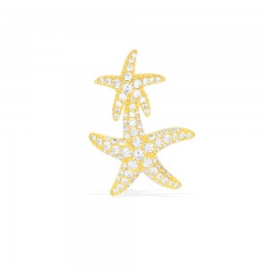 Mono Yellow Silver Seastar Stud Earring