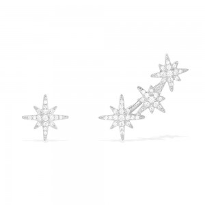 Asymmetric Meteorites Silver Earring