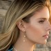 Yellow Silver Laurel Leaves Long Earrings