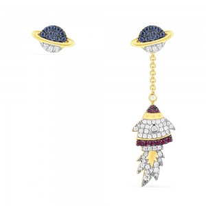 Asymmetric Multi-colour Rocket Earring Set