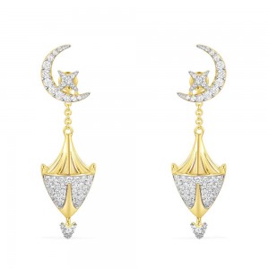 Yellow Silver Lantern Earrings