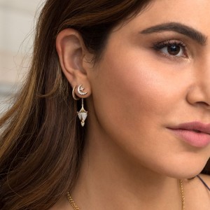 Yellow Silver Lantern Earrings