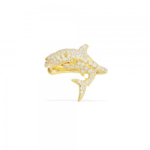Yellow Silver Mono Shark Ear Jacket
