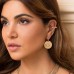 Yellow Silver Asymmetric Scarab  Earring