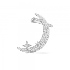 Mono Silver Half Moon Clip Earring