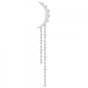 Mono Silver Half-Moon Dropping Earring