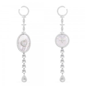 Silver Star & Moon Earrings With Mother Of Pearl