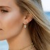 Yellow Silver Lucky Hand Earrings