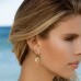 Yellow Silver Asymmetric Lucky Eye Earrings