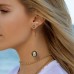 Yellow Silver Lucky Hand Stud Earrings
