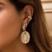 Yellow Silver Egyptian Pinecone Stud Earrings