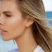 Yellow Silver Feather Stud Earrings