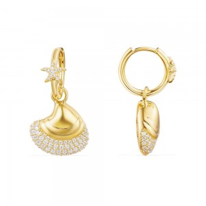 Yellow Silver Seashell Earrings
