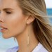 Yellow Silver Mono Feather Long Earring