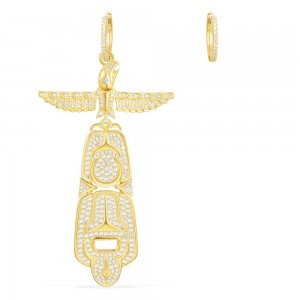 Egyptian Figurine Earring - yellow silver