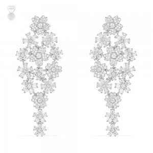 Silver Floral Earrings