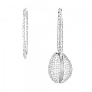 Asymmetric Silver 'seashell'  Earrings