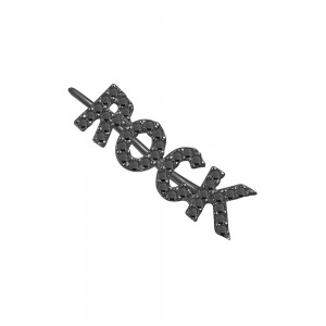 Mono Black Silver Rock Earring