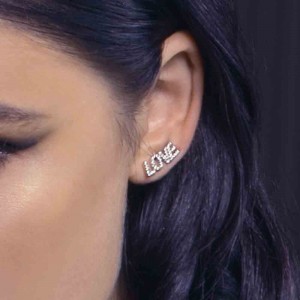 Mono Silver 'Love' Earring