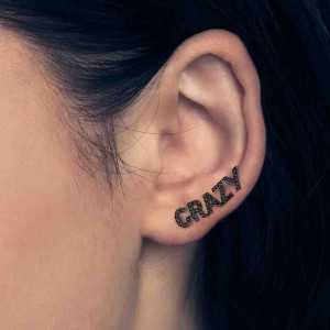 Mono Black Silver Crazy Earring