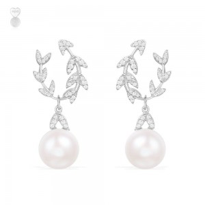 Silver 'eternelles'  Earrings With Pearl