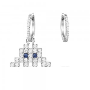 Asymmetric Silver 'space Shooter' Earring