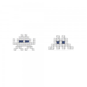 Silver 'space Shooter' Stud Earrings