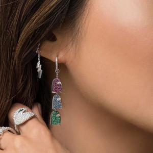 Asymmetric Silver 'ghost Gang' Earrings
