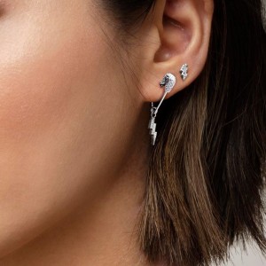 Mono Silver 'Lightning Bolt' Earring