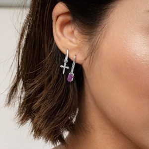 Asymmetric Silver 'cross' Earrings