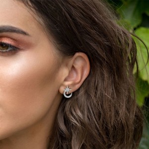 Silver Météorites De Noël Stud Earrings