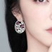 Silver Circular Arc Lips Earrings