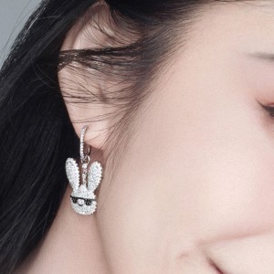 Asymmetric Silver  Bad Rabbit Earrings