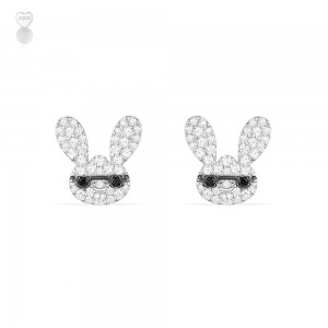 Silver Bad Rabbit Stud Earrings