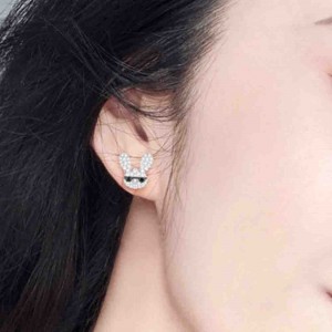 Silver Bad Rabbit Stud Earrings