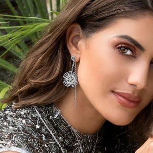 Mono Silver Harmonie Healing Earring With Chain