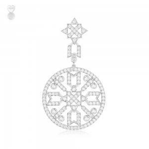 Mono Silver Mandala Love Earring