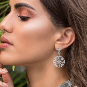 Mono Silver Mandala Love Earring