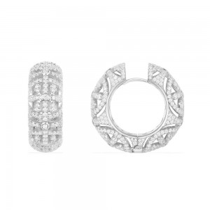 Silver Mandala Hoop Earrings
