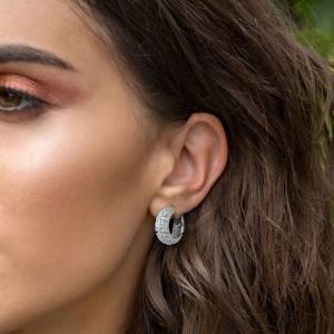 Silver Mandala Hoop Earrings