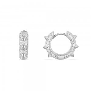 Silver 'hérisson' Mini Hoop Earrings