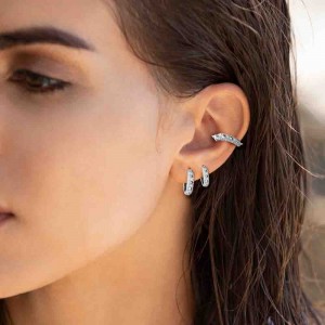 Silver 'hérisson' Mini Hoop Earrings