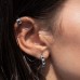 Dark Gray Silver 'hérisson' Mini Hoop Earrings