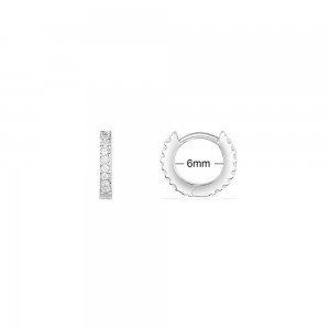 Promesse Silver Hoop Earrings (inner Diameter 6mm）