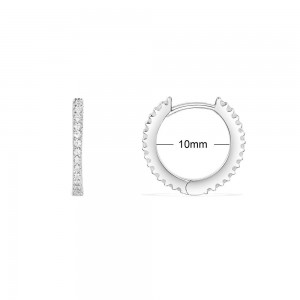 Promesse Silver Hoop Earrings（inner Diameter 10mm）