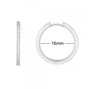 Promesse Silver Hoop Earrings（inner Diameter 16mm）
