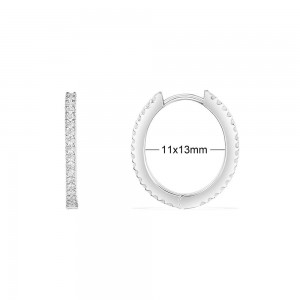 Promesse Silver Hoop Earrings（size：11 X 13 Mm）