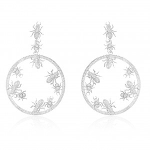 Silver 'ants' Earrings