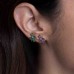 Mono Dark Grey Silver Red 'ants' Stud Earring